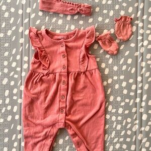 Carter's Pink Ruffled Baby Set